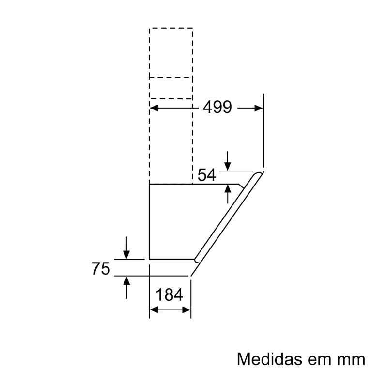 Serie 4 Chaminé de parede 80 cm Vidro Preto Serie 4 Chaminé de parede 80 cm Vidro Preto