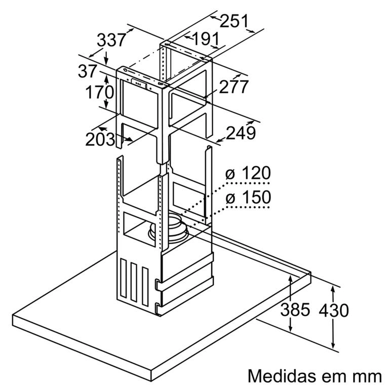 Serie 6 Chaminé de ilha 90 cm Inox Serie 6 Chaminé de ilha 90 cm Inox