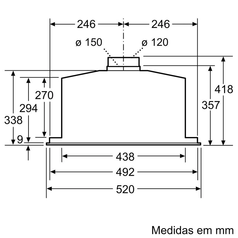 Serie 6 Exaustor integrável 52 cm Inox Serie 6 Exaustor integrável 52 cm Inox