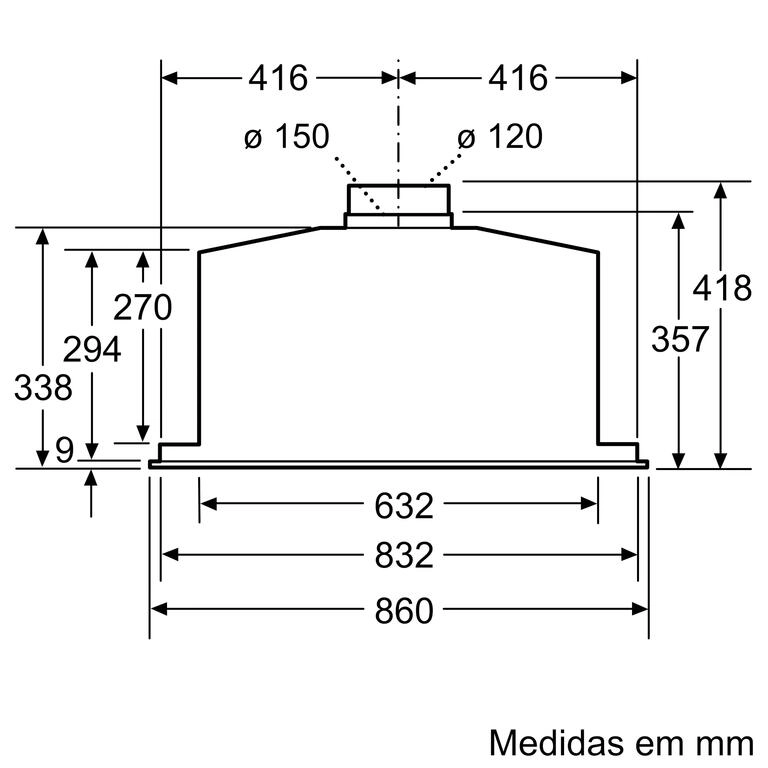 Serie 6 Exaustor integrável 86 cm Inox Serie 6 Exaustor integrável 86 cm Inox