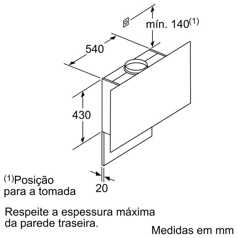Serie 8 Chaminé de parede 90 cm Vidro Preto Serie 8 Chaminé de parede 90 cm Vidro Preto