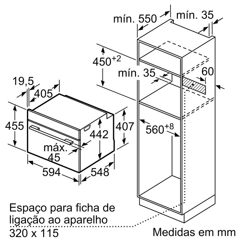 Serie 6 Forno micro-ondas 60x45 Inox Serie 6 Forno micro-ondas 60x45 Inox