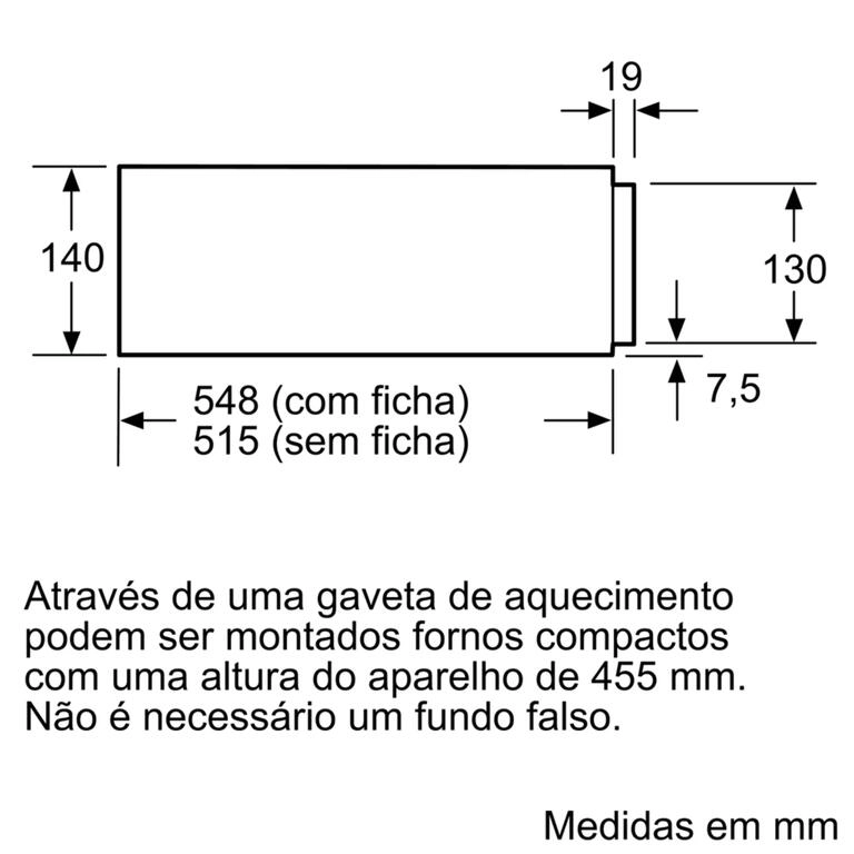 Serie 8 Gaveta de aquecimento 60 x 14 cm Inox Serie 8 Gaveta de aquecimento 60 x 14 cm Inox