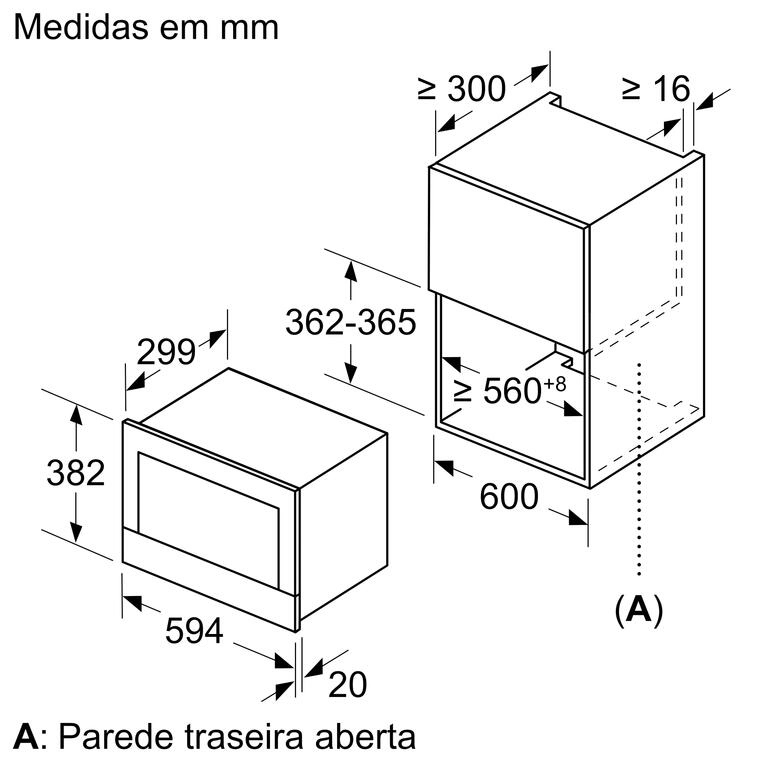Serie 8 Micro-ondas integrável 60x38 Inox Serie 8 Micro-ondas integrável 60x38 Inox