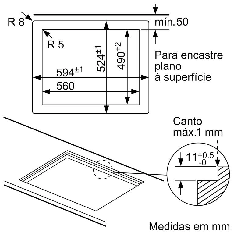 Serie 6 Placa a gás 60 cm Vidro duro, Preto Serie 6 Placa a gás 60 cm Vidro duro, Preto