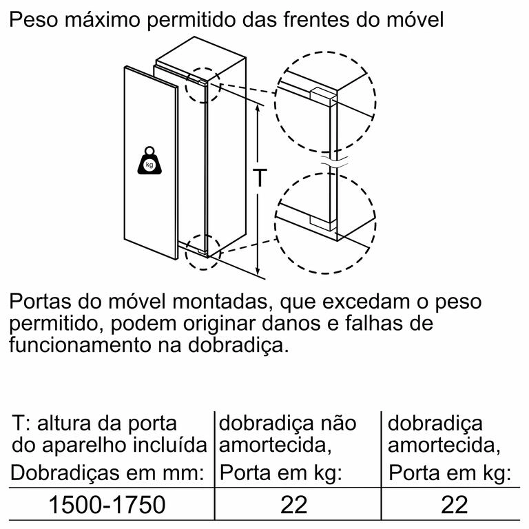 Serie 6 Frigorífico integrável 177.5x56 cm flat hinge Serie 6 Frigorífico integrável 177.5x56 cm flat hinge
