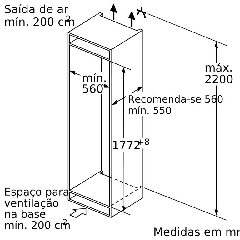 Serie 6 Frigorífico integrável 177.5x56 cm flat hinge Serie 6 Frigorífico integrável 177.5x56 cm flat hinge