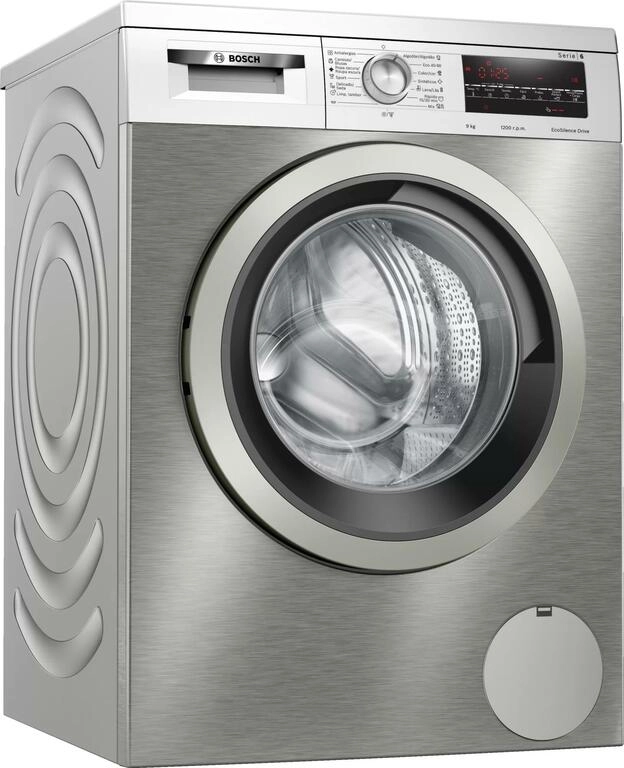 Serie 6 Máquina de Lavar Roupa, 9 kg 1200 rpm, inox Serie 6 Máquina de Lavar Roupa, 9 kg 1200 rpm, inox