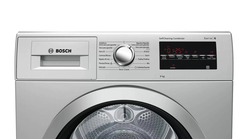 Serie 6 Máquina de Secar Roupa, Bomba de Calor 9 kg Inox Serie 6 Máquina de Secar Roupa, Bomba de Calor 9 kg Inox