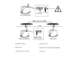 Par de Colunas de Teto Bluetooth