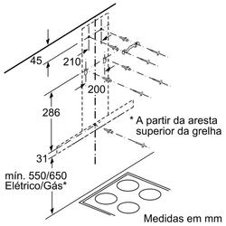 Serie 2 Chaminé de parede 90 cm Inox