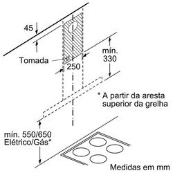 Serie 2 Chaminé de parede 90 cm Inox