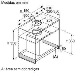 Serie 4 Chaminé com design integrado 90 cm Inox