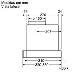 Serie 4 Chaminé com design integrado 90 cm Inox