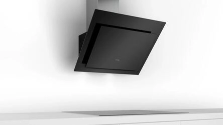 Serie 4 Chaminé de parede 80 cm Vidro Preto