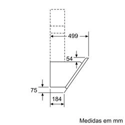 Serie 4 Chaminé de parede 80 cm Vidro Preto