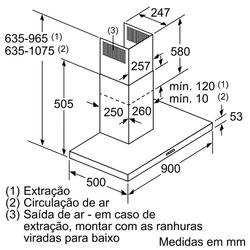 Serie  4 Chaminé de parede 90 cm Inox