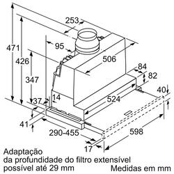 Serie 4 Exaustor telescópico 60 cm Prateado metálico