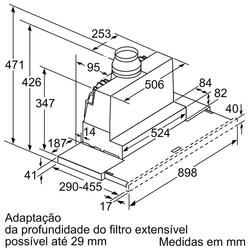 Serie 4 Exaustor telescópico 90 cm Prateado metálico