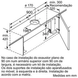 Serie 4 Exaustor telescópico 90 cm Prateado metálico