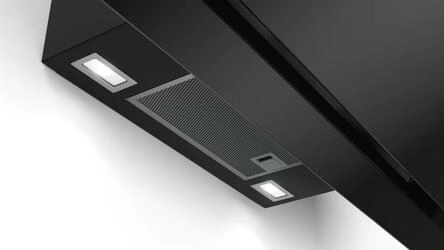 Serie 6 Chaminé de parede 90 cm Vidro Preto