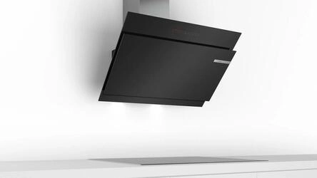 Serie 6 Chaminé de parede 90 cm Vidro Preto