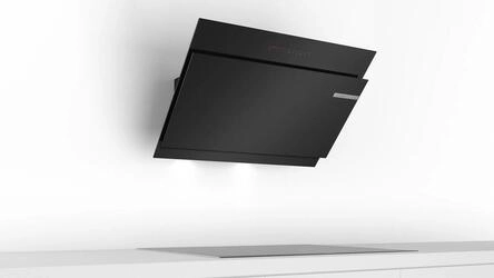Serie 6 Chaminé de parede 90 cm Vidro Preto
