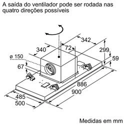 Serie 6 Exaustor de teto 90 cm Inox