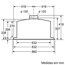 Serie 6 Exaustor integrável 86 cm Inox