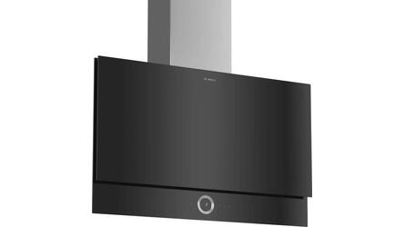 Serie 8 Chaminé de parede 90 cm Vidro Preto