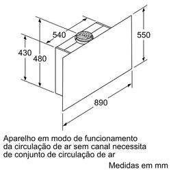 Serie 8 Chaminé de parede 90 cm Vidro Preto