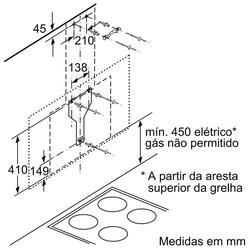 Serie 8 Chaminé de parede 90 cm Vidro Preto