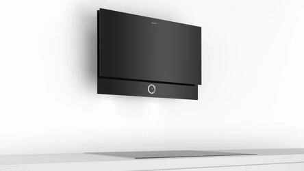 Serie 8 Chaminé de parede 90 cm Vidro Preto