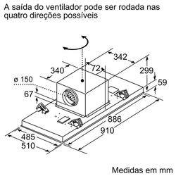 Serie 8 Exaustor de teto 90 cm Branco
