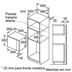 Serie 6 Micro-ondas integrável 59x38 Inox