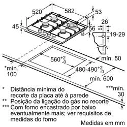 Serie 4 Placa a gás 60 cm Inox