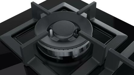 Serie 6 Placa a gás 60 cm Vidro duro, Preto