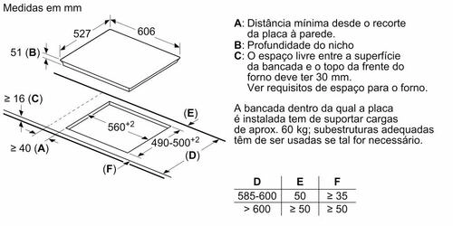 Serie 6 Placa de indução 60 cm Preto