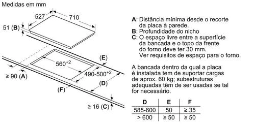 Serie 6 Placa de indução 70 cm Preto