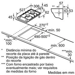 Serie 8 Dominó a gás 30 cm Vidro, Preto