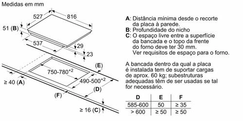 Serie 8 Placa de indução 80 cm Preto