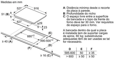Serie 8 Placa de indução 90 cm Preto