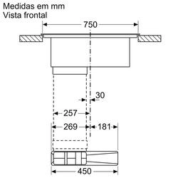 Serie 8 Placa de indução com ventilação 80 cm
