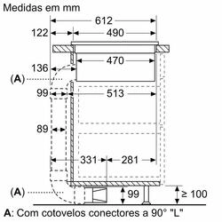 Serie 8 Placa de indução com ventilação 80 cm