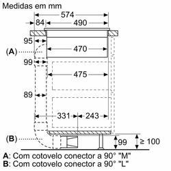 Serie 8 Placa de indução com ventilação 80 cm