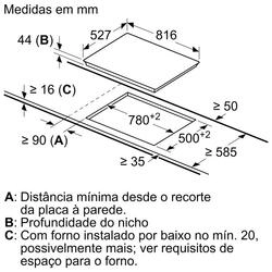 Serie 8 Placa vitrocerâmica 80 cm Preto