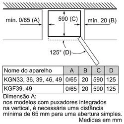 Serie 4 Combinado de instalação livre 186x60 cm Inox 