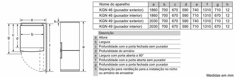 Serie 4 Combinado de instalação livre 203x70 cm Branco