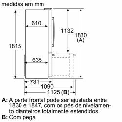 Serie 8 Combinado French Door, 183x90.5 Inox (anti-dedadas)