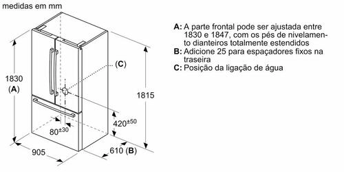 Serie 8 Combinado French Door, 183x90.5 Inox (anti-dedadas)